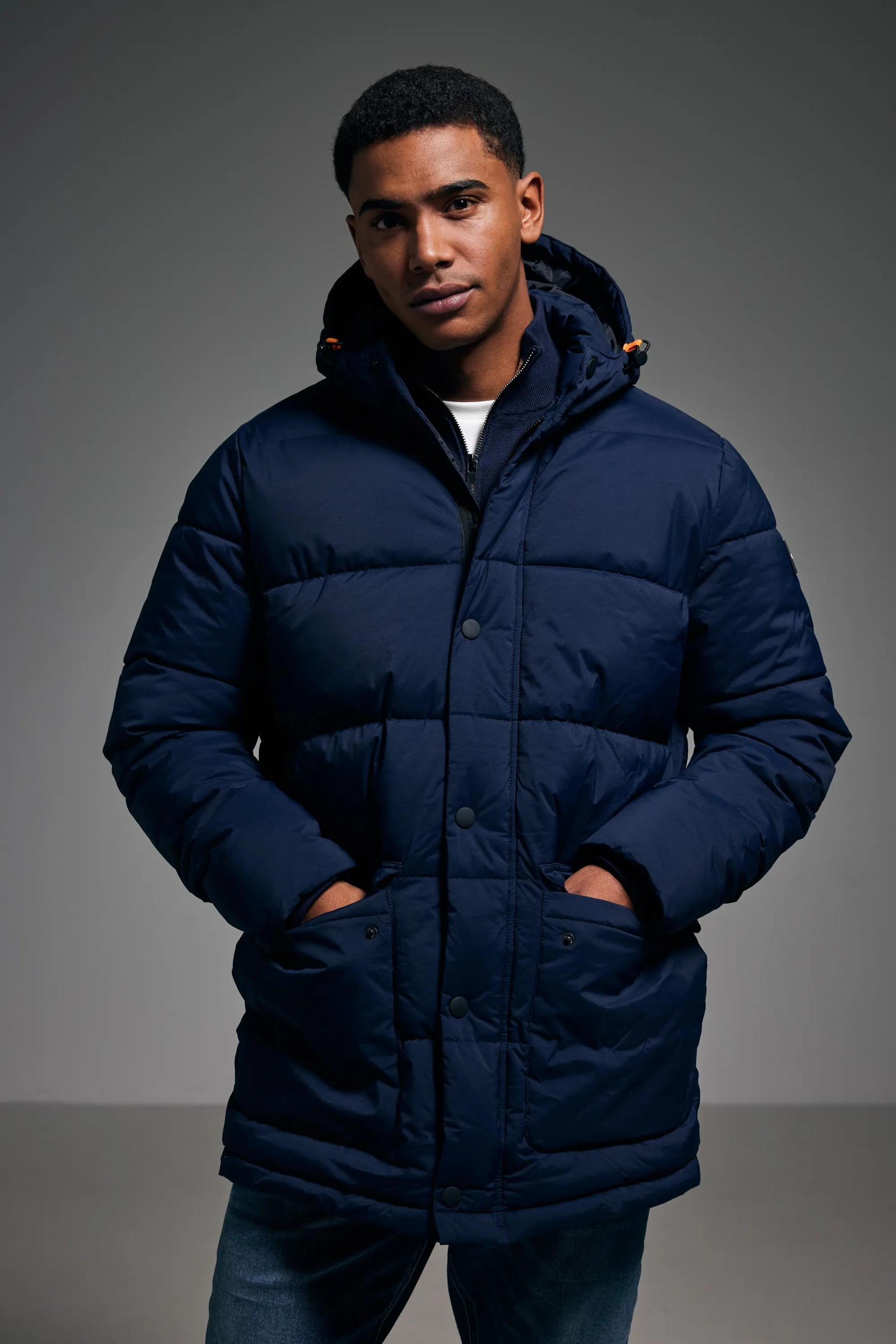 Ribstop Puffer Jacket Mid Navy