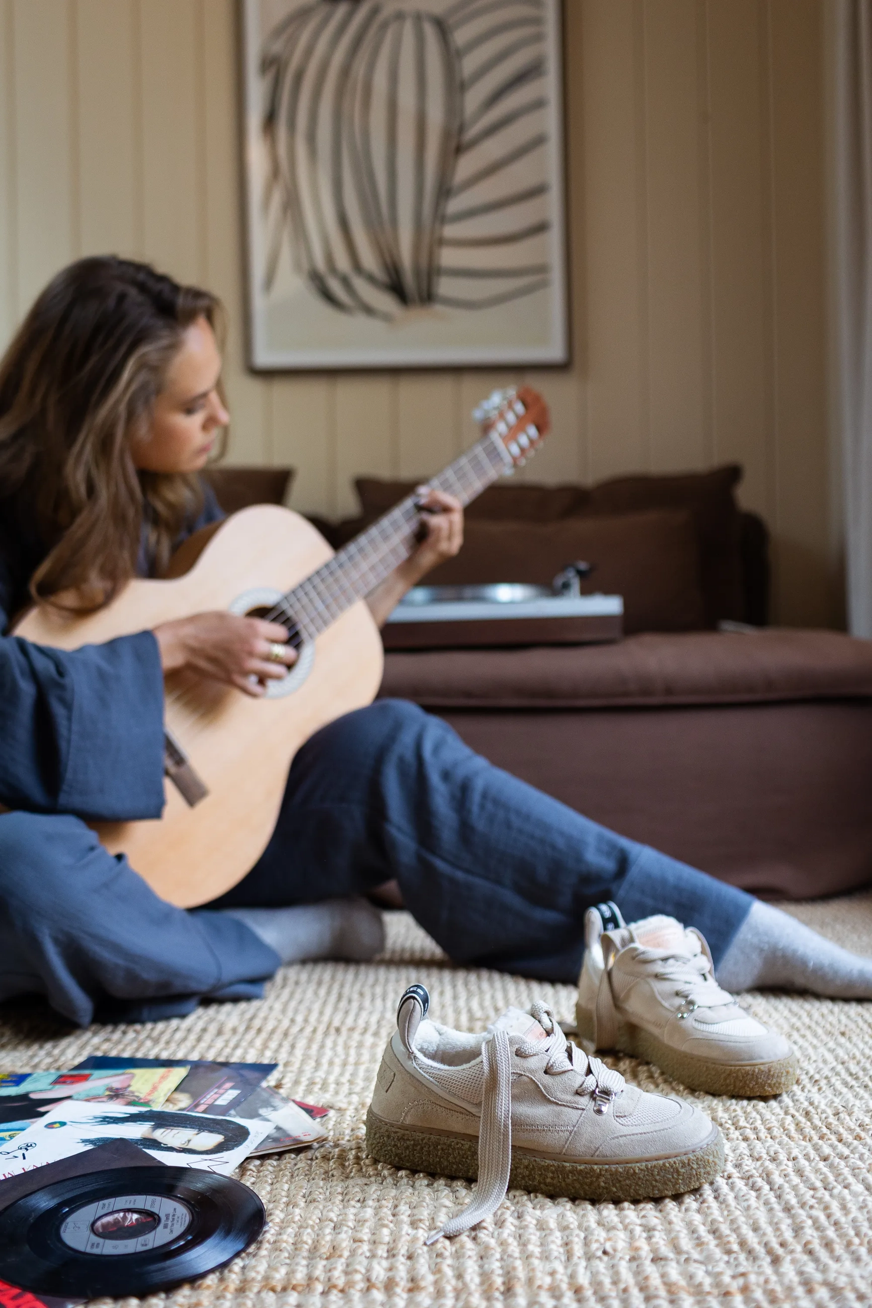 Chewy Unna sneaker Suède Zand